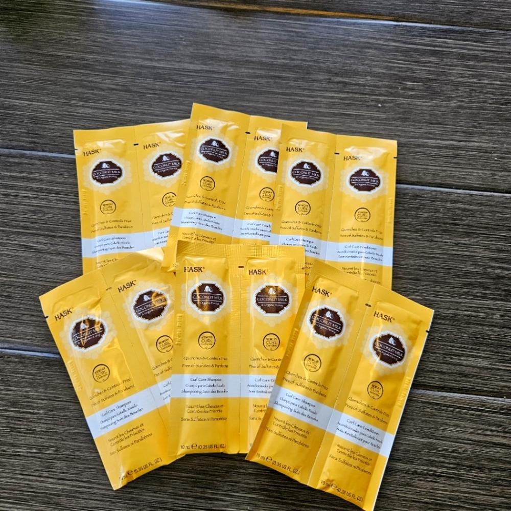 Hask Coconut Milk & Organic Honey 6 Pc Tandem Set Travel Size Shampoo & Conditio